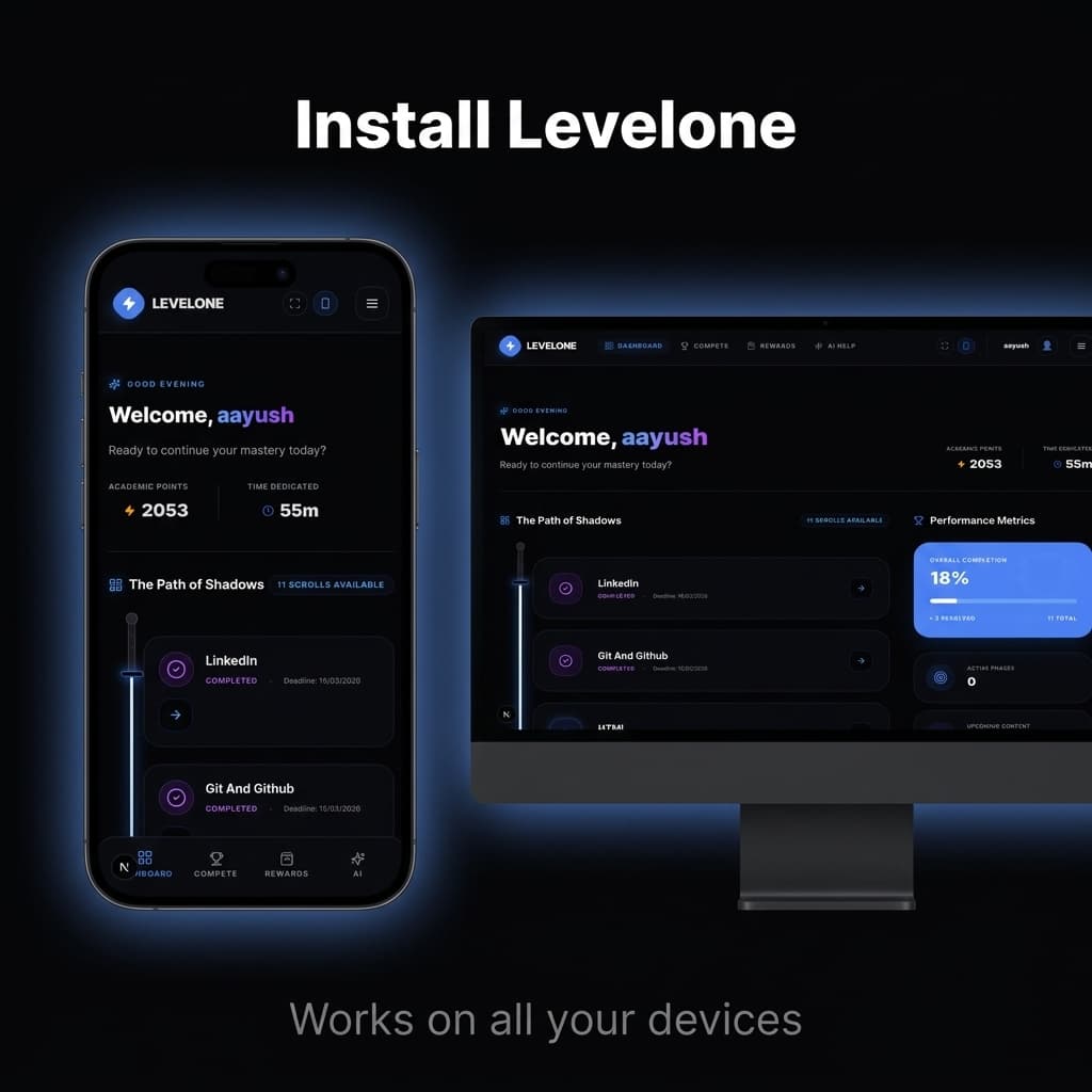 Levelone App — Mobile and Desktop